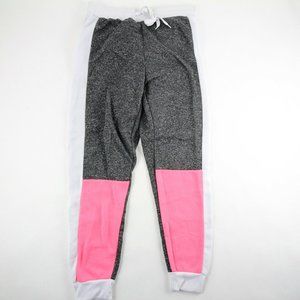 Love Love Womens Jogger Sweat Pants Gray Pink White Colorblock Size 1X